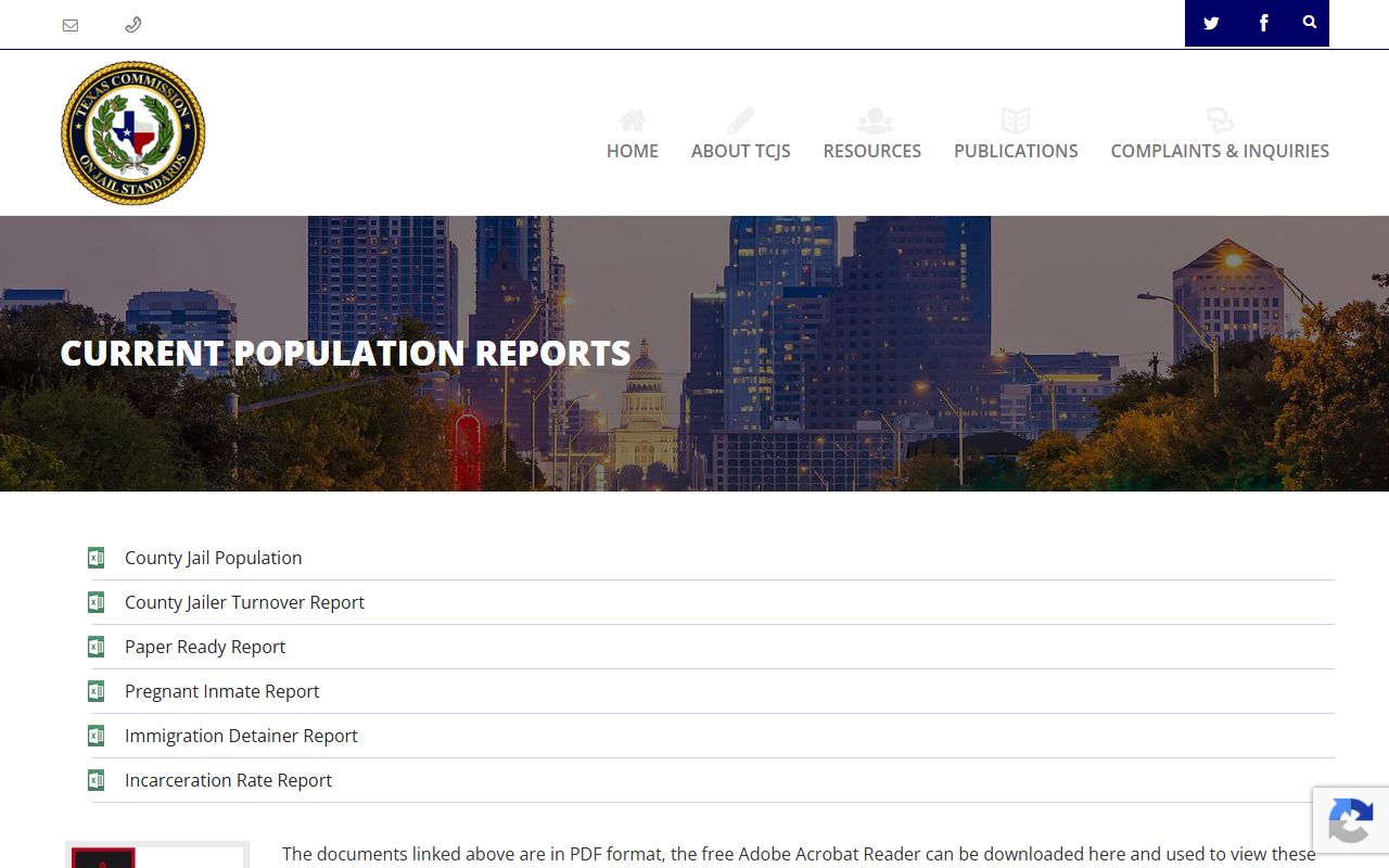 Kinney County inmate population TCJS report index